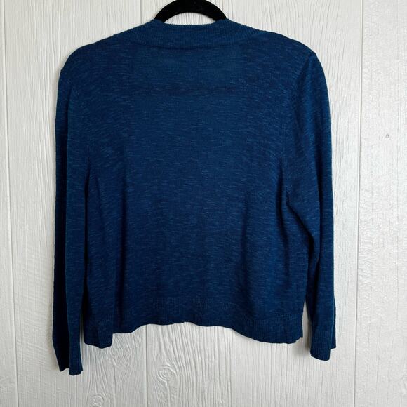 Soft Surroundings Playa Bonita Teal Blue Viscose Blend Open Knit Cardigan Sz Lg - Picture 5 of 6